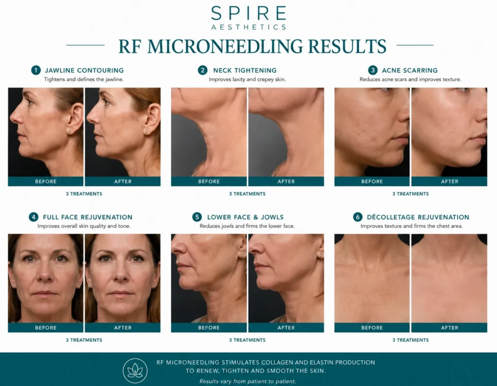 RF Microneedling Skin tightening Malvern Wells results